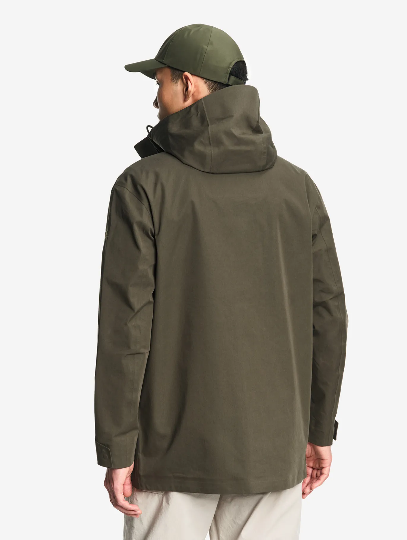 Parka MTD™ 3 couches toucher coton mi-longue à capuche - Kaki