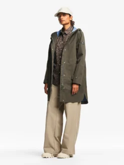 Parka MTD™ 3 couches toucher coton longue imperméable avec fentes - Kaki