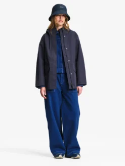 Parka MTD™ 3 couches toucher coton courte et évasée - Bleu