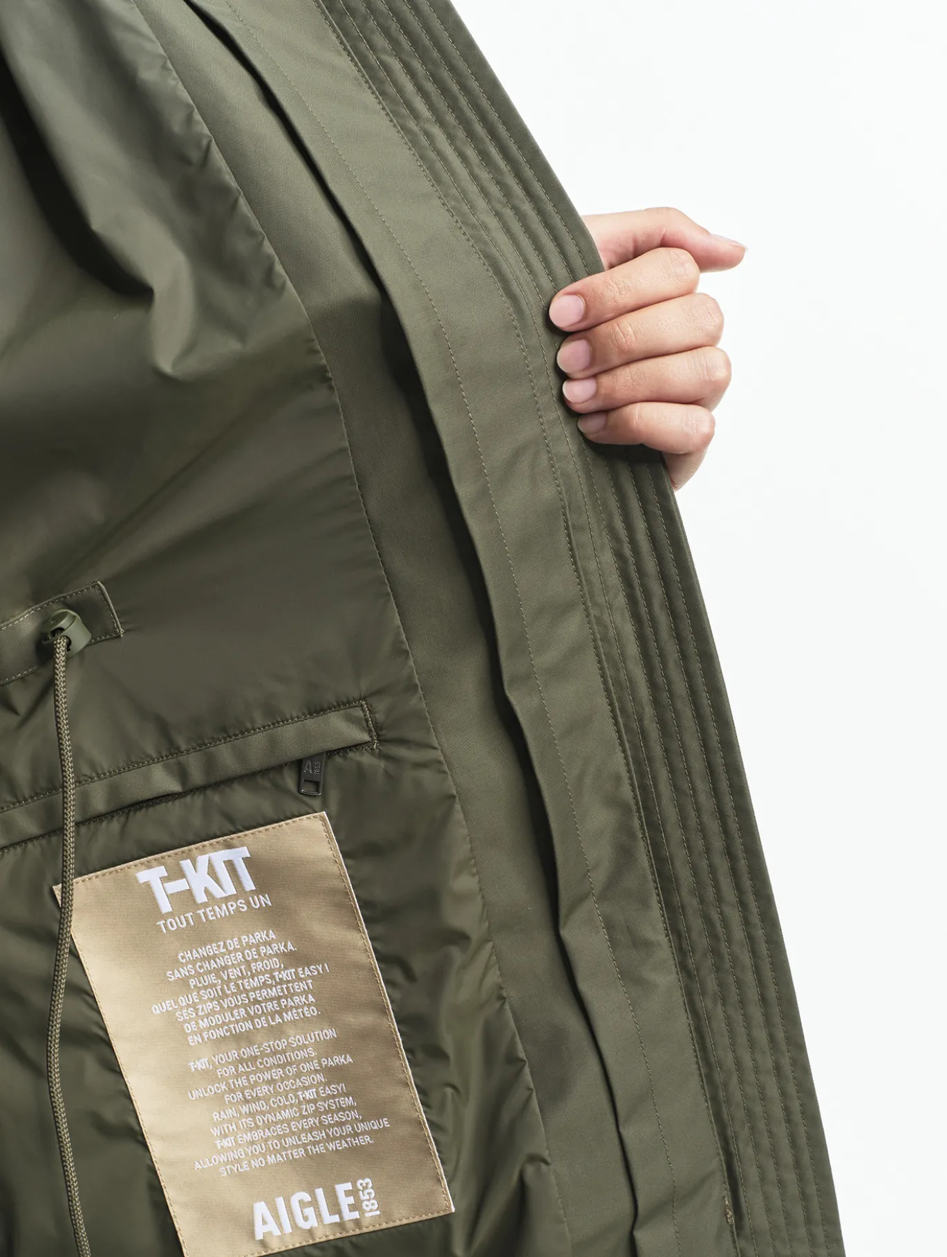 Parka MTD™ fishtail longue imperméable T-KIT™ - Kaki
