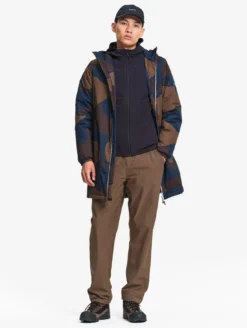 Parka Rainpack™ Warm 90 matelassée : coupe-vent imprimé mixte imperméable MTD™ et pliable - Bleu