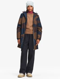 Parka Rainpack™ Warm 90 matelassée : coupe-vent imprimé mixte imperméable MTD™ et pliable - Bleu
