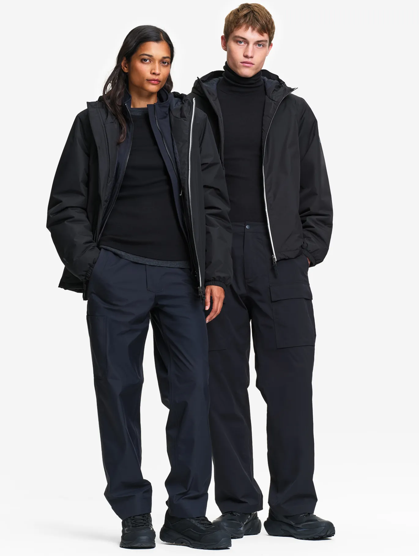 Parka Rainpack™ Warm 70 matelassée : coupe-vent mixte court imperméable MTD™ et pliable - Noir