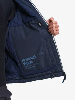 Parka Rainpack™ Warm 70 matelassée : coupe-vent mixte court imperméable MTD™ et pliable - Bleu