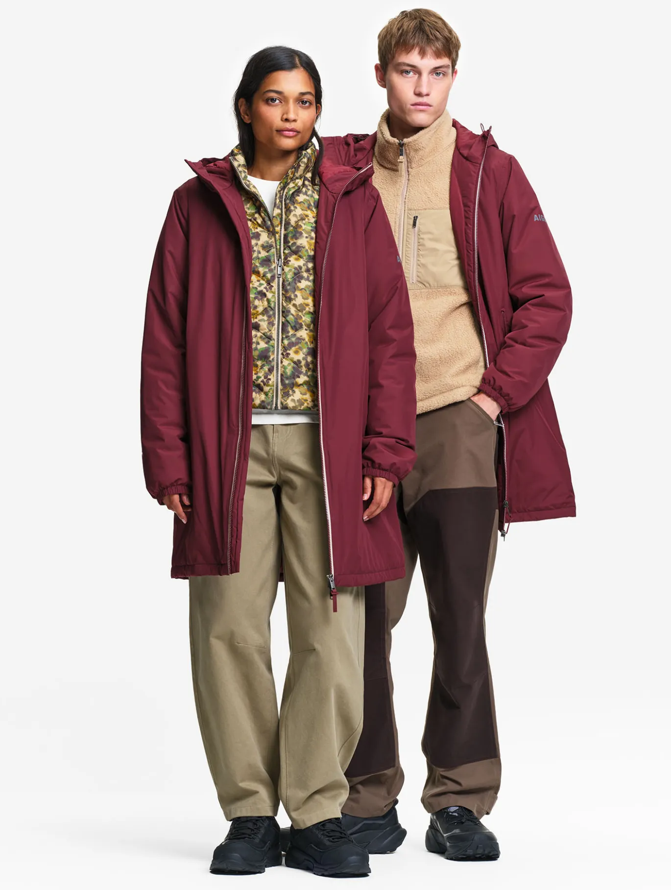 Parka Rainpack™ Warm 90 matelassée : coupe-vent mixte long imperméable MTD™ et pliable - Bordeaux