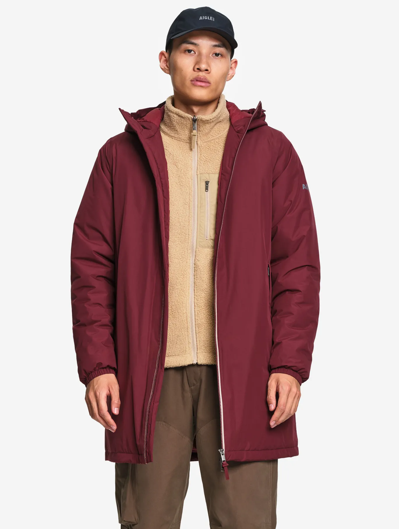 Parka Rainpack™ Warm 90 matelassée : coupe-vent mixte long imperméable MTD™ et pliable - Bordeaux