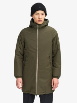 Parka Rainpack™ Warm 90 matelassée : coupe-vent mixte long imperméable MTD™ et pliable - Kaki