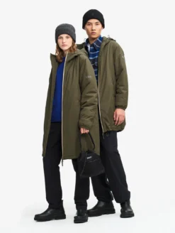 Parka Rainpack™ Warm 90 matelassée : coupe-vent mixte long imperméable MTD™ et pliable - Kaki