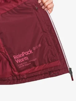 Parka Rainpack™ Warm 70 matelassée : coupe-vent mixte court imperméable MTD™ et pliable - Bordeaux