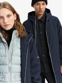 Parka Rainpack™ Warm 90 matelassée : coupe-vent mixte long imperméable MTD™ et pliable - Bleu