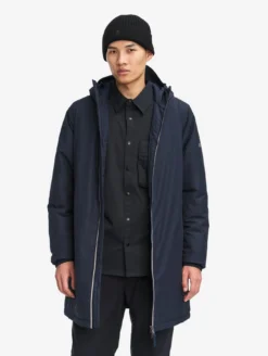Parka Rainpack™ Warm 90 matelassée : coupe-vent mixte long imperméable MTD™ et pliable - Bleu