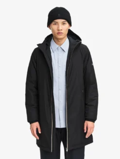 Parka Rainpack™ Warm 90 matelassée : coupe-vent mixte long imperméable MTD™ et pliable - Noir