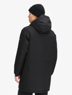 Parka Rainpack™ Warm 90 matelassée : coupe-vent mixte long imperméable MTD™ et pliable - Noir