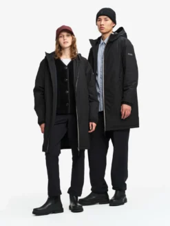 Parka Rainpack™ Warm 90 matelassée : coupe-vent mixte long imperméable MTD™ et pliable - Noir