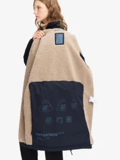 Parka Rainpack™ Warm 90+ sherpa : coupe-vent mixte long imperméable MTD™ et pliable - Bleu