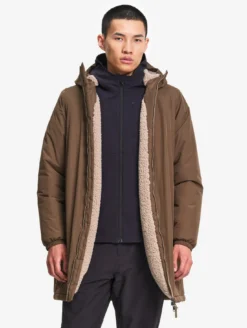 Parka Rainpack™ Warm 90+ sherpa : coupe-vent mixte long imperméable MTD™ et pliable - Marron