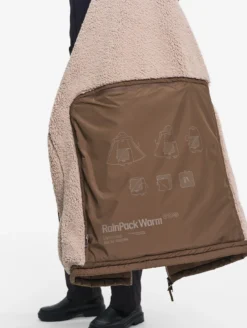 Parka Rainpack™ Warm 90+ sherpa : coupe-vent mixte long imperméable MTD™ et pliable - Marron