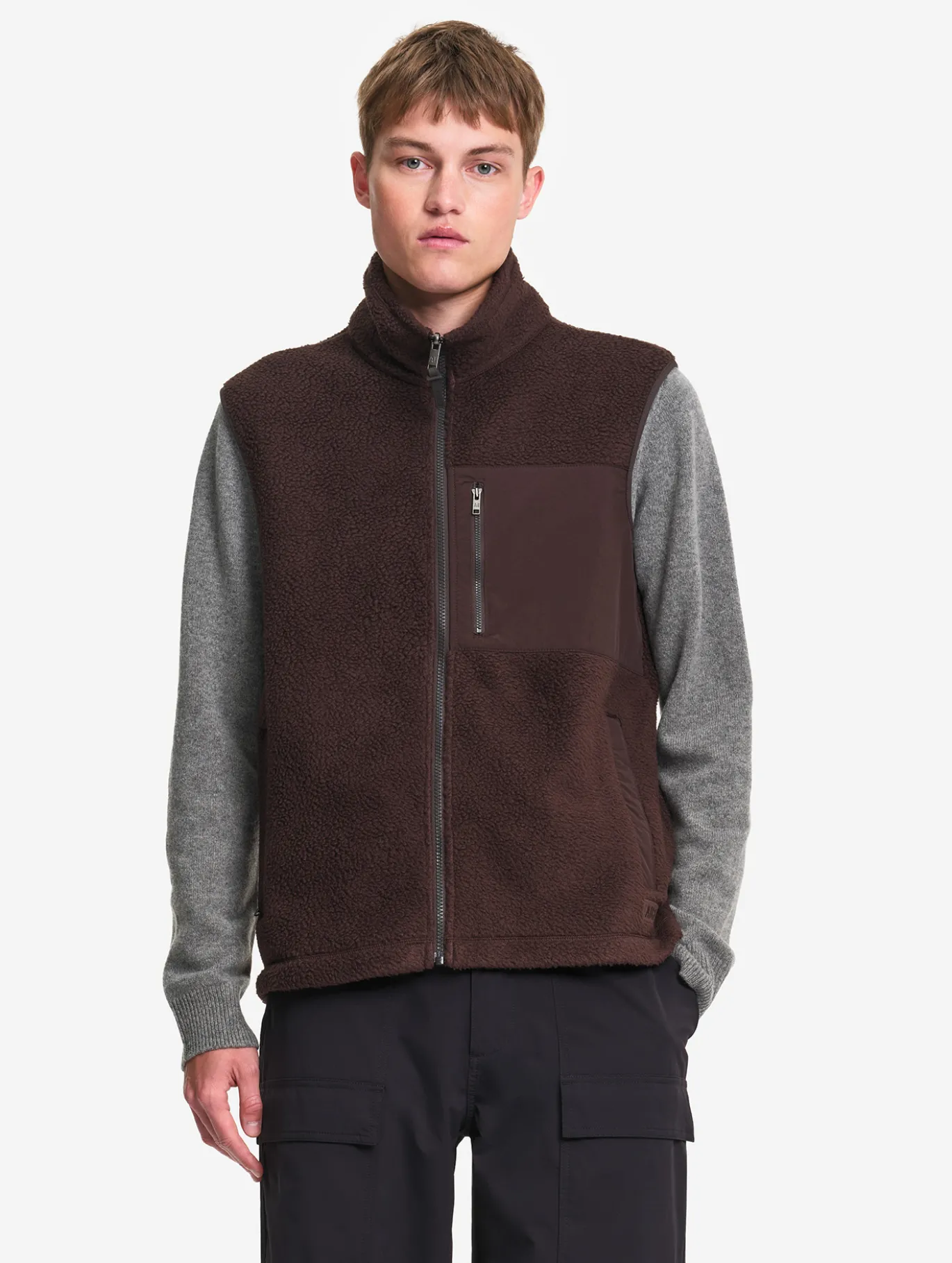 Polaire sans manches légère en sherpa T-KIT™ - Marron