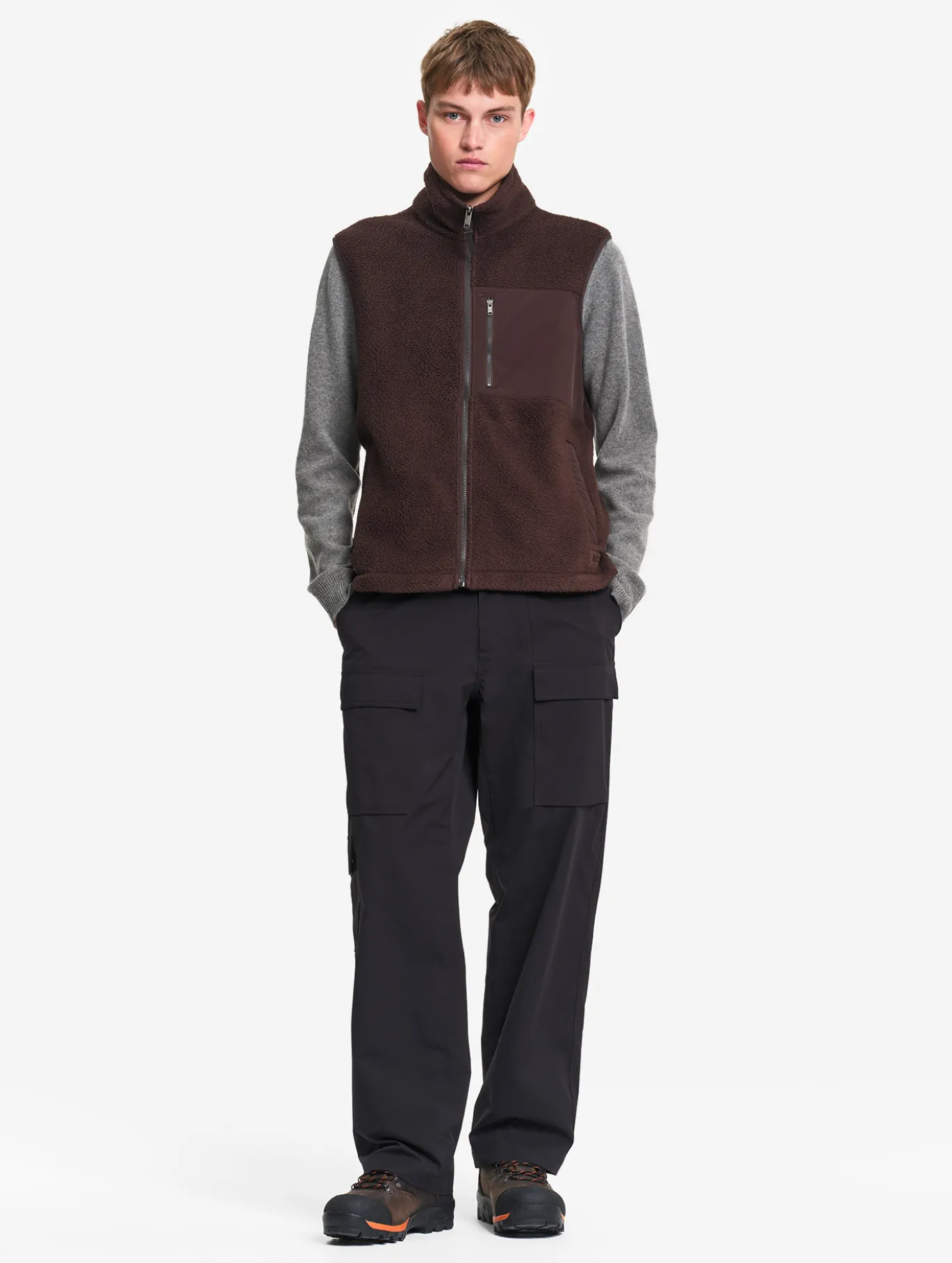 Polaire sans manches légère en sherpa T-KIT™ - Marron