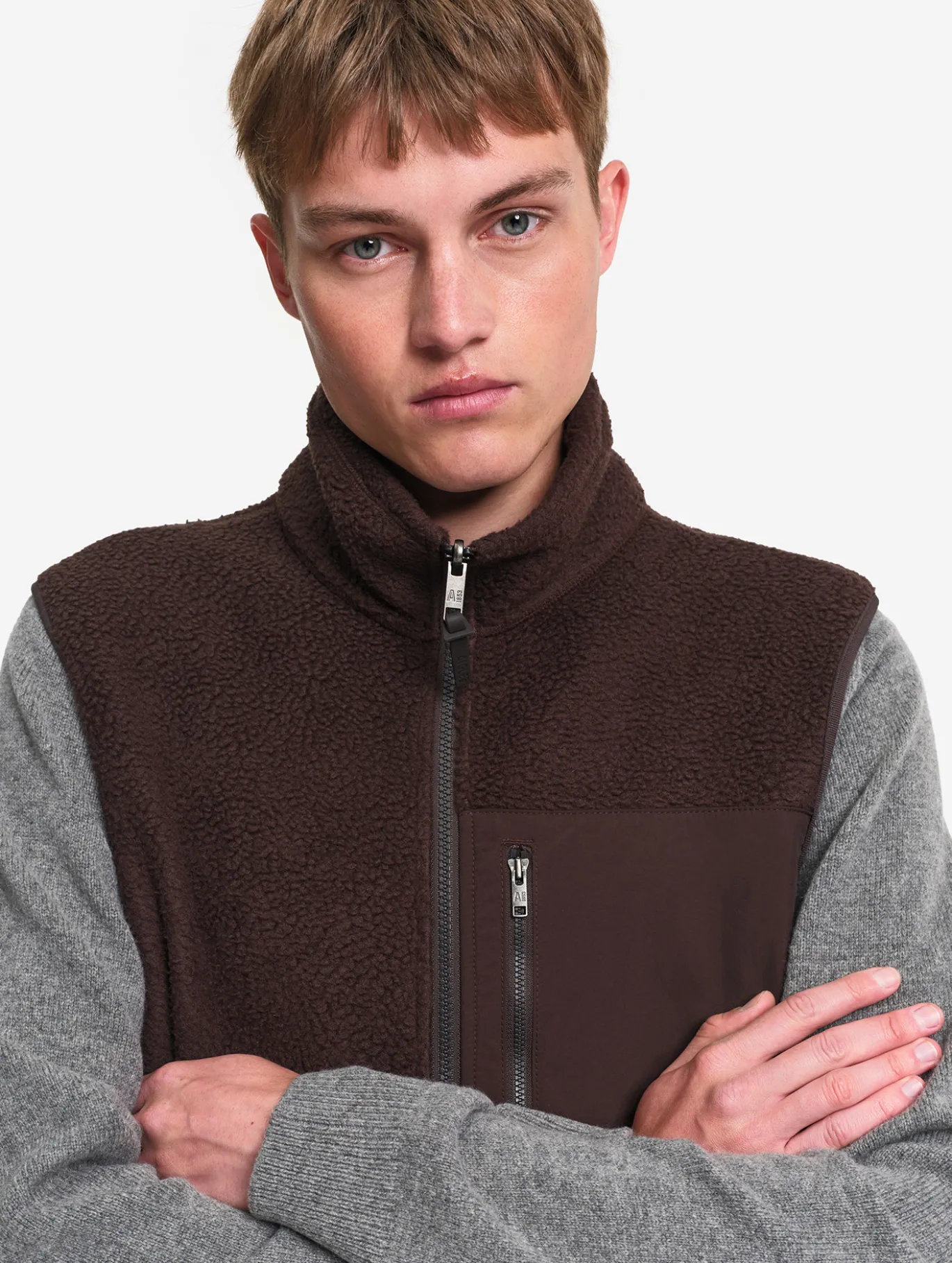 Polaire sans manches légère en sherpa T-KIT™ - Marron