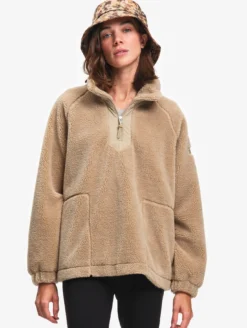 Polaire sherpa col camionneur - Beige