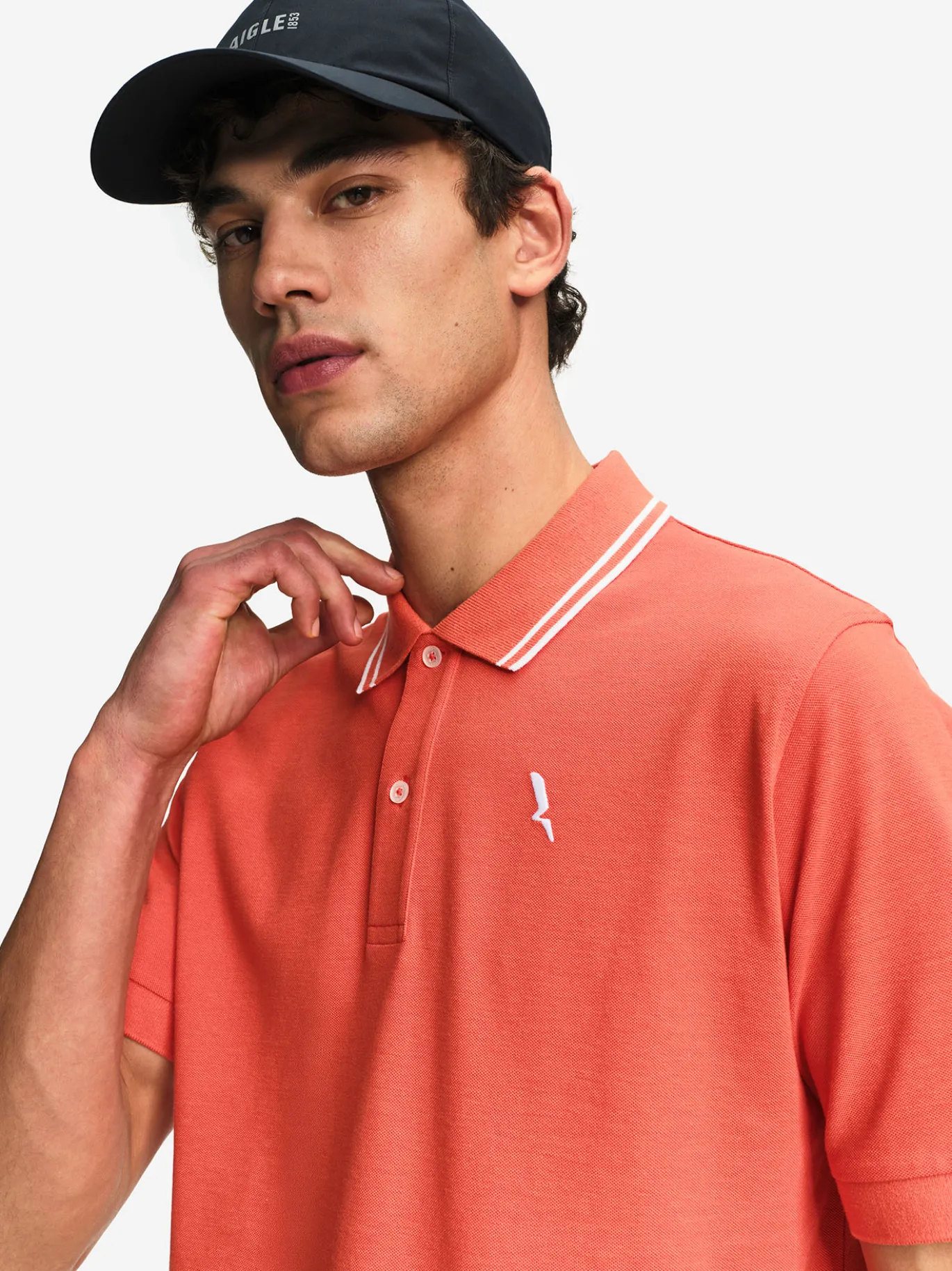 Polo Dry Fast™ à col rabattu avec logo sur la poitrine - Rouge
