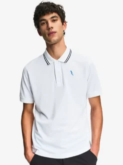 Polo Dry Fast™ à col rabattu avec logo sur la poitrine - Blanc