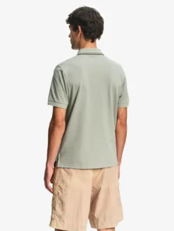 Polo Dry Fast™ à col rabattu avec logo sur la poitrine - Kaki