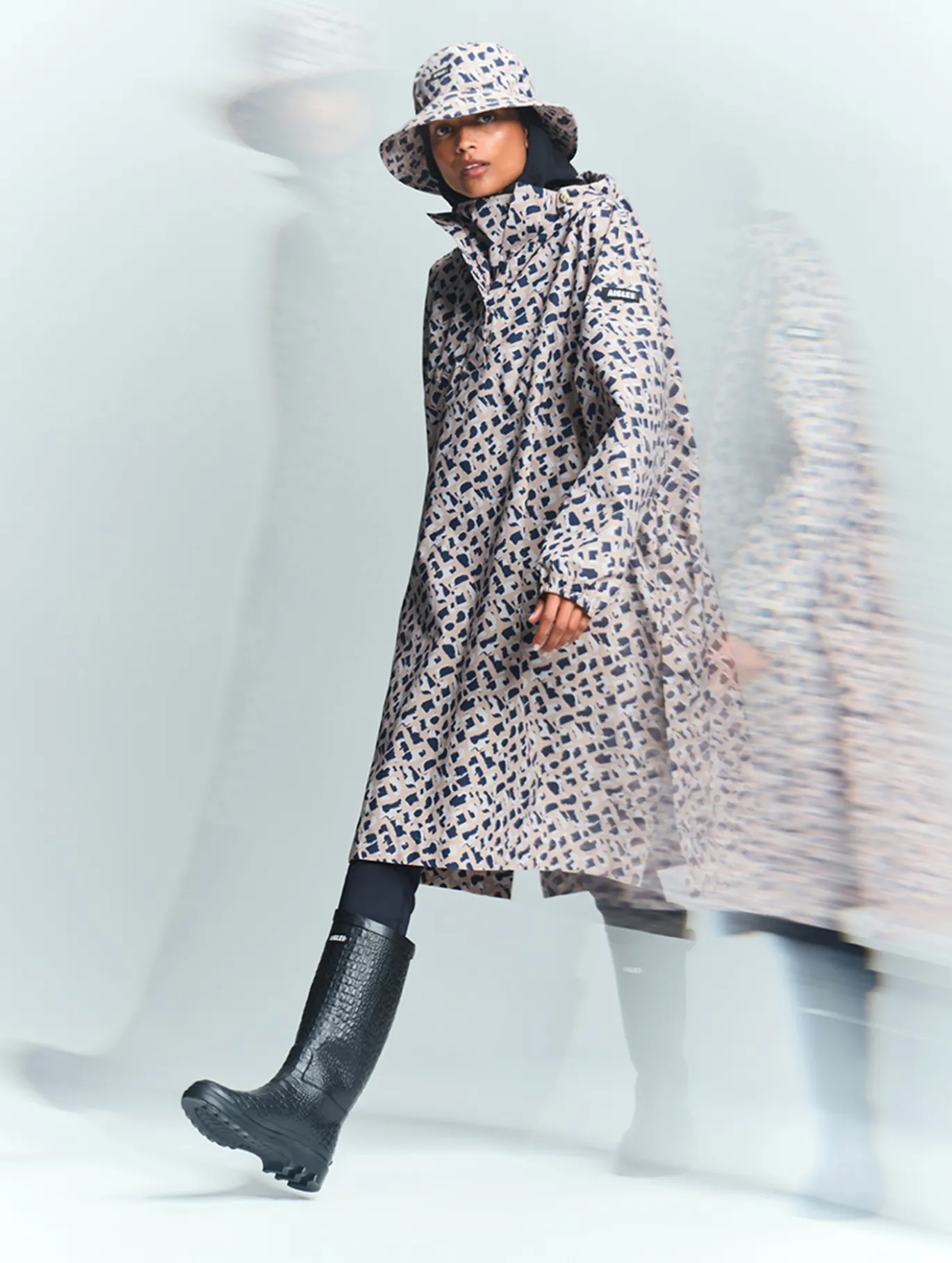 Poncho imprimé imperméable - Multicolore