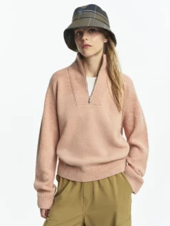 Pull camionneur en laine mélangée - Rose