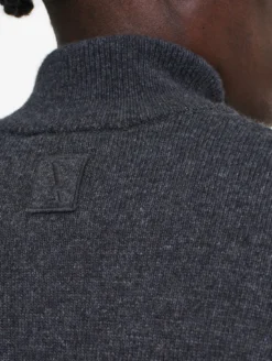 Pull à col camioneur en laine mélangée - Gris