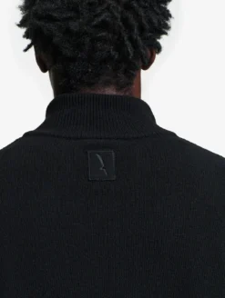 Pull à col camioneur en laine mélangée - Noir