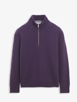 Pull à col camioneur en laine mélangée - Violet