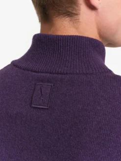 Pull à col camioneur en laine mélangée - Violet