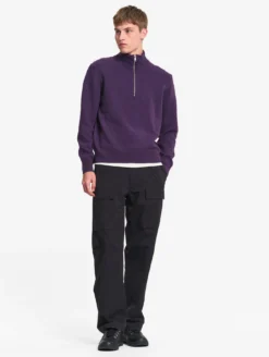 Pull à col camioneur en laine mélangée - Violet