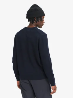 Pull col rond en laine mélangée - Bleu