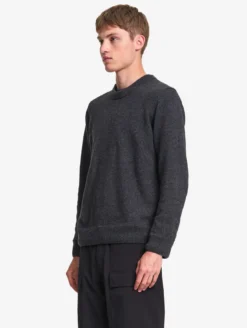 Pull col rond en laine mélangée - Gris