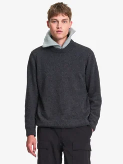 Pull col rond en laine mélangée - Gris