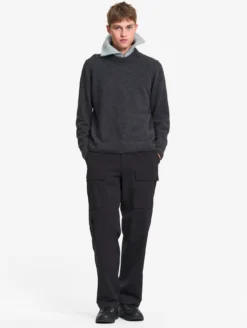 Pull col rond en laine mélangée - Gris