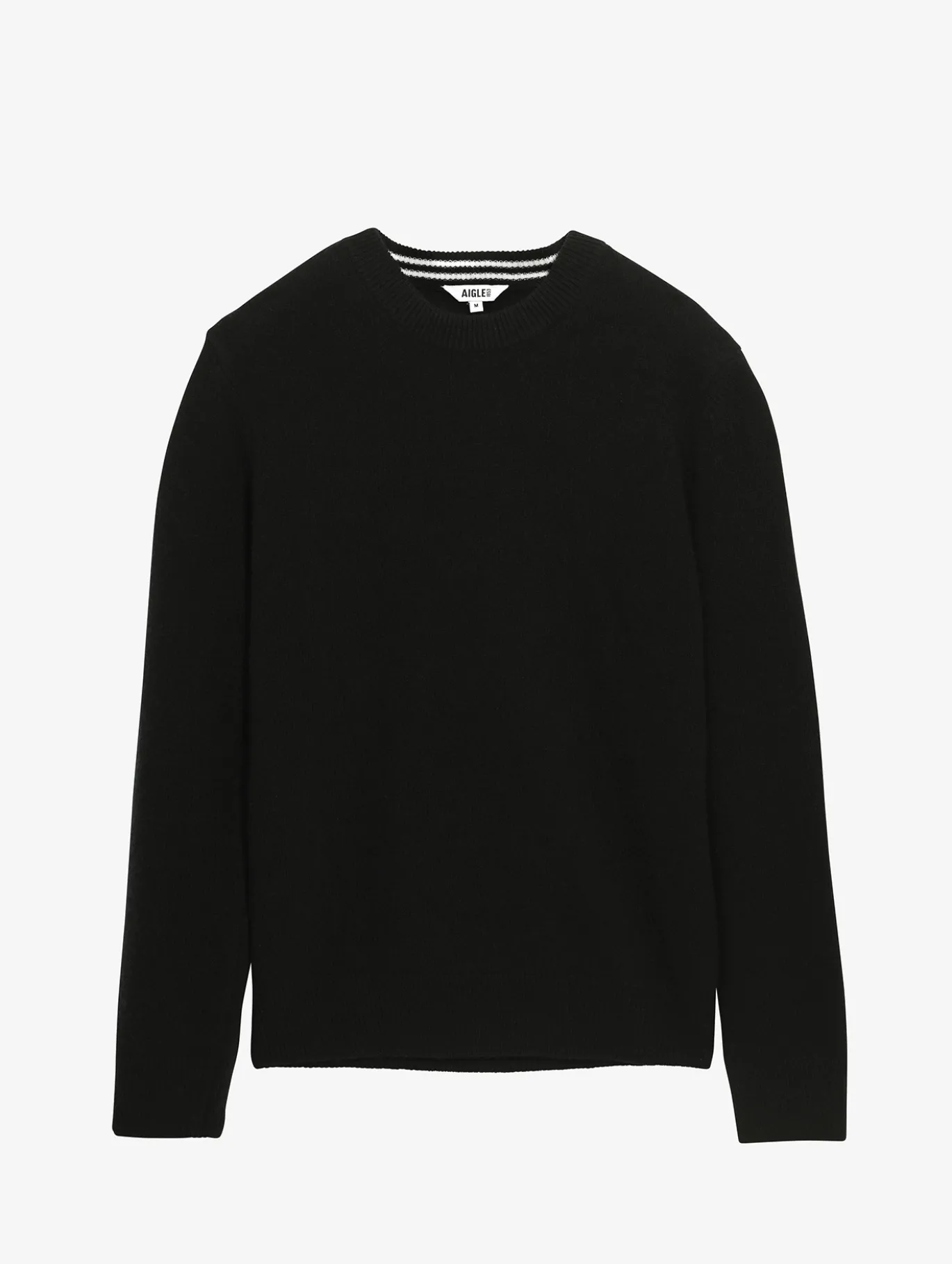 Pull col rond en laine mélangée - Noir