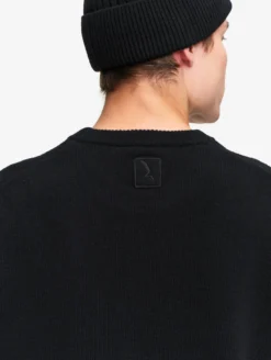 Pull col rond en laine mélangée - Noir