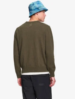Pull col rond en laine mélangée - Vert