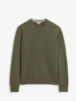Pull col rond en laine mélangée - Vert