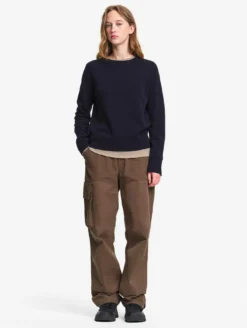 Pull col rond en laine mérinos - Bleu