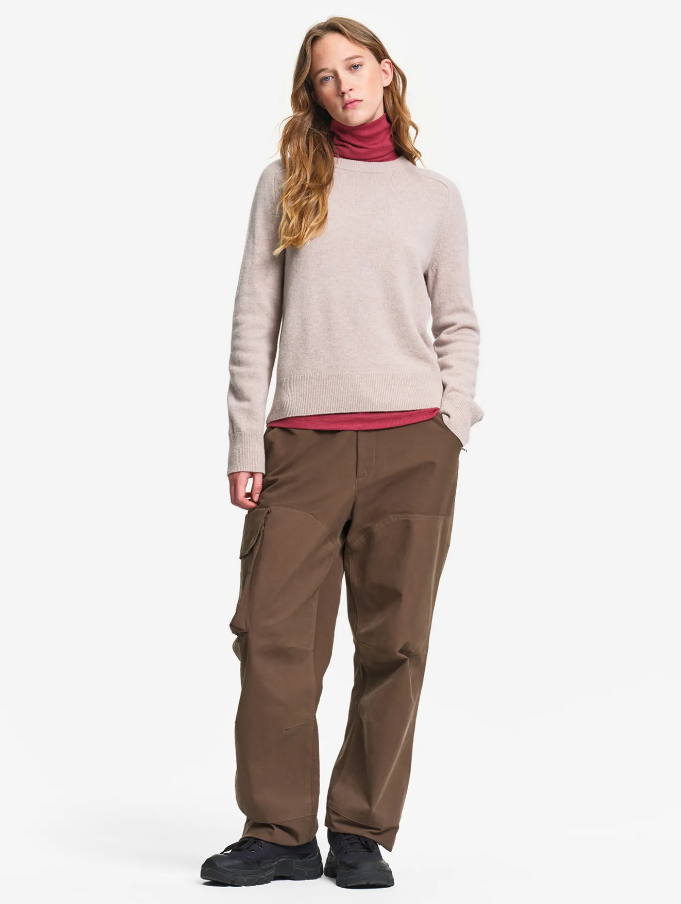 Pull col rond en laine mérinos - Gris