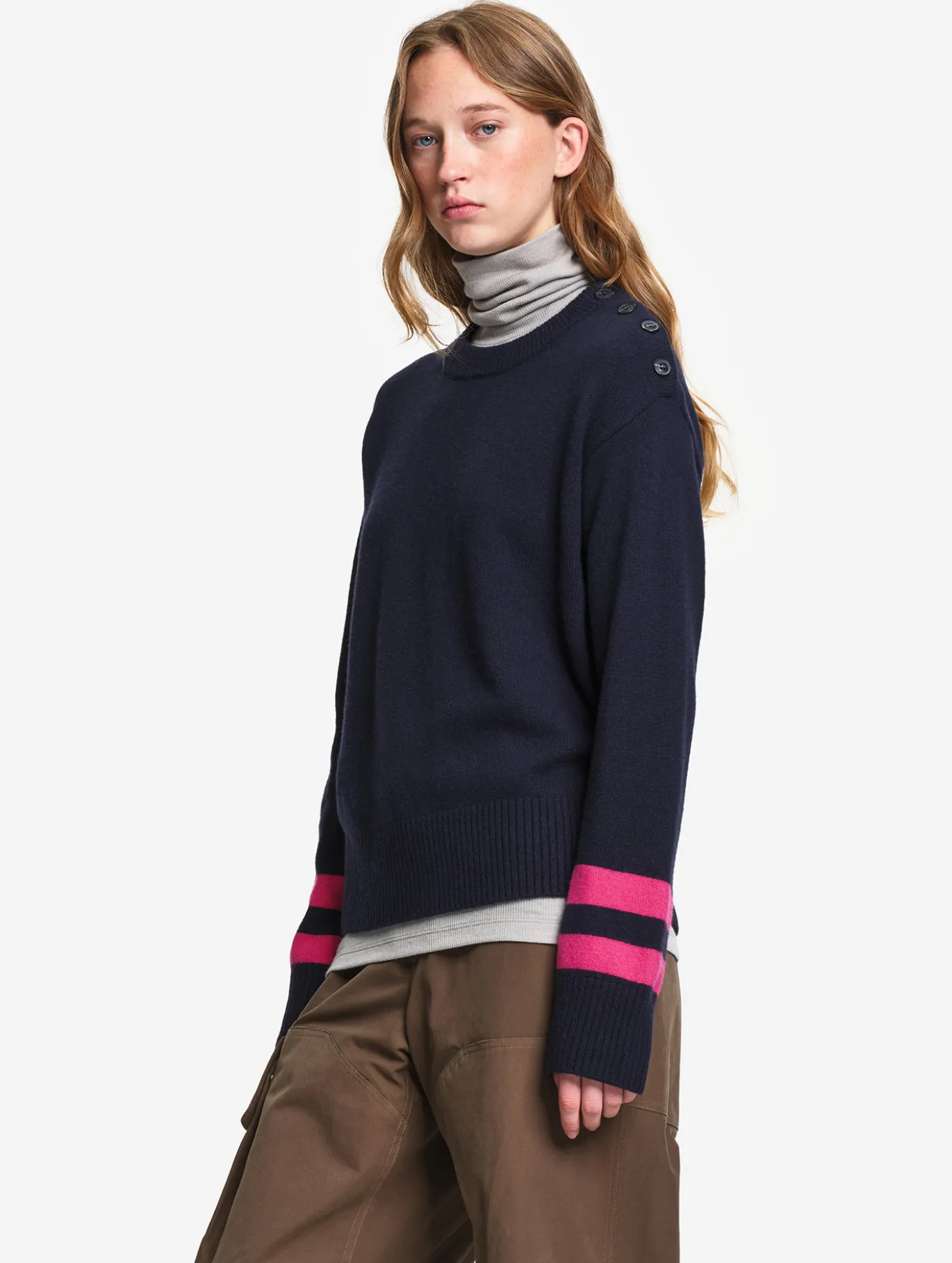 Pull en laine mérinos mélangée - Rouge