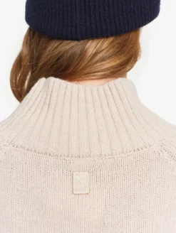 Pull jacquard en laine mérinos - Beige