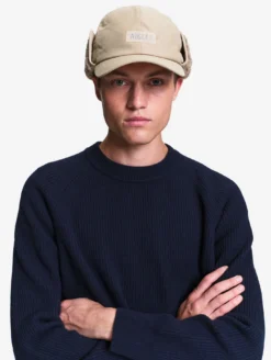 Pull raglan en laine côtelée mélangée - Bleu
