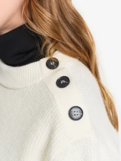 Pull texturé en laine mélangée - Blanc
