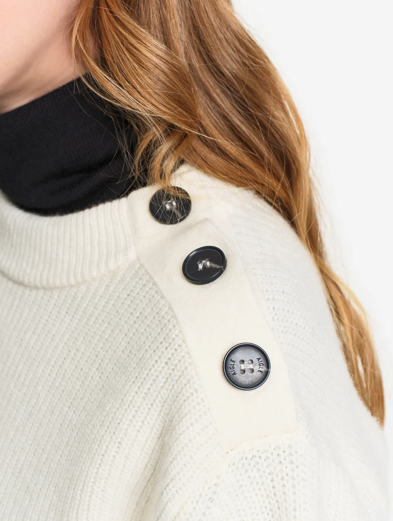 Pull texturé en laine mélangée - Blanc